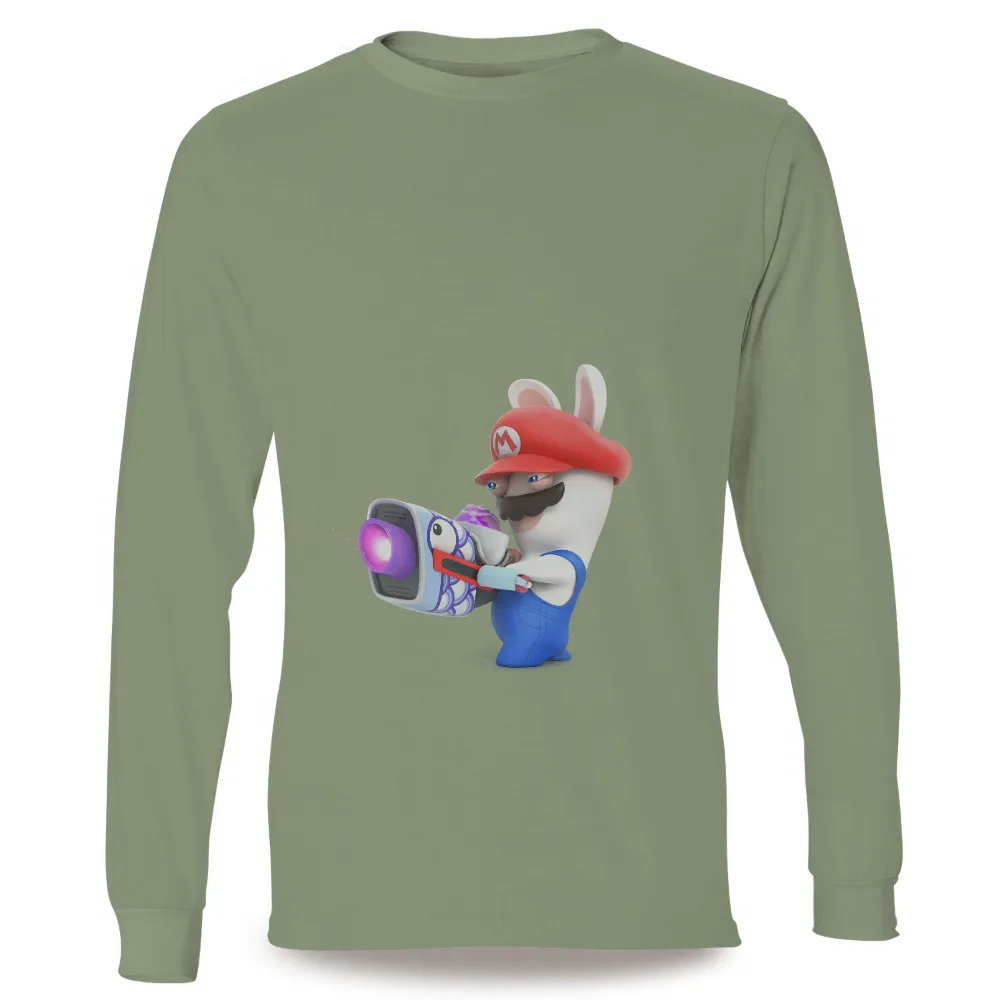 T-Shirts Custom: Gaming Fusion Character with Rabbit Ears|you only got video game t shirt