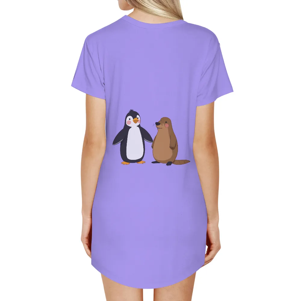 T-Shirts Pattern: Unlikely Friends - Pippin the Penguin and Marmie the Groundhog|cute t shirt in roblox