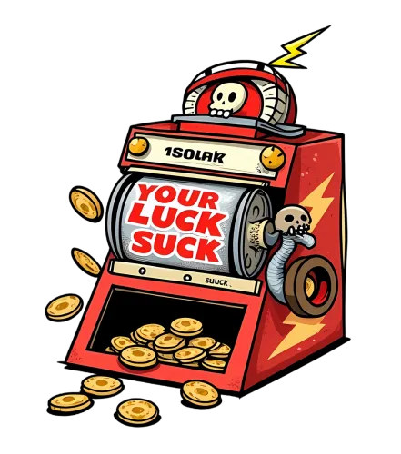 Custom Tee Shirts: Your Luck Suck - Slot Machine Humor