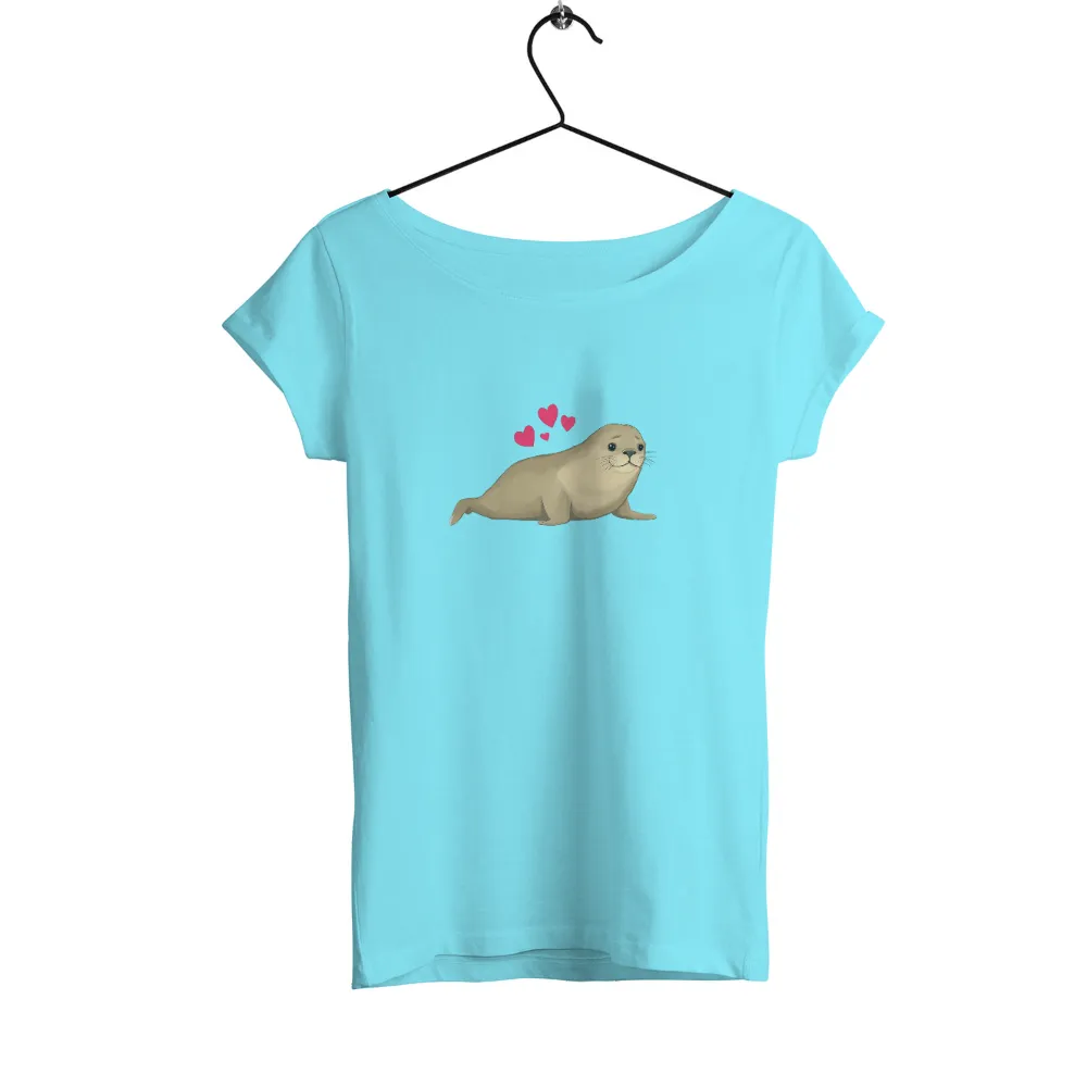 Custom Tee Shirts: Adorable Seal Pup with Hearts - Funny & Whimsical Design|banksy joy millward