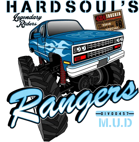 Tee Shirts Printed: Hard Soul's Rangers Monster Truck Adventure