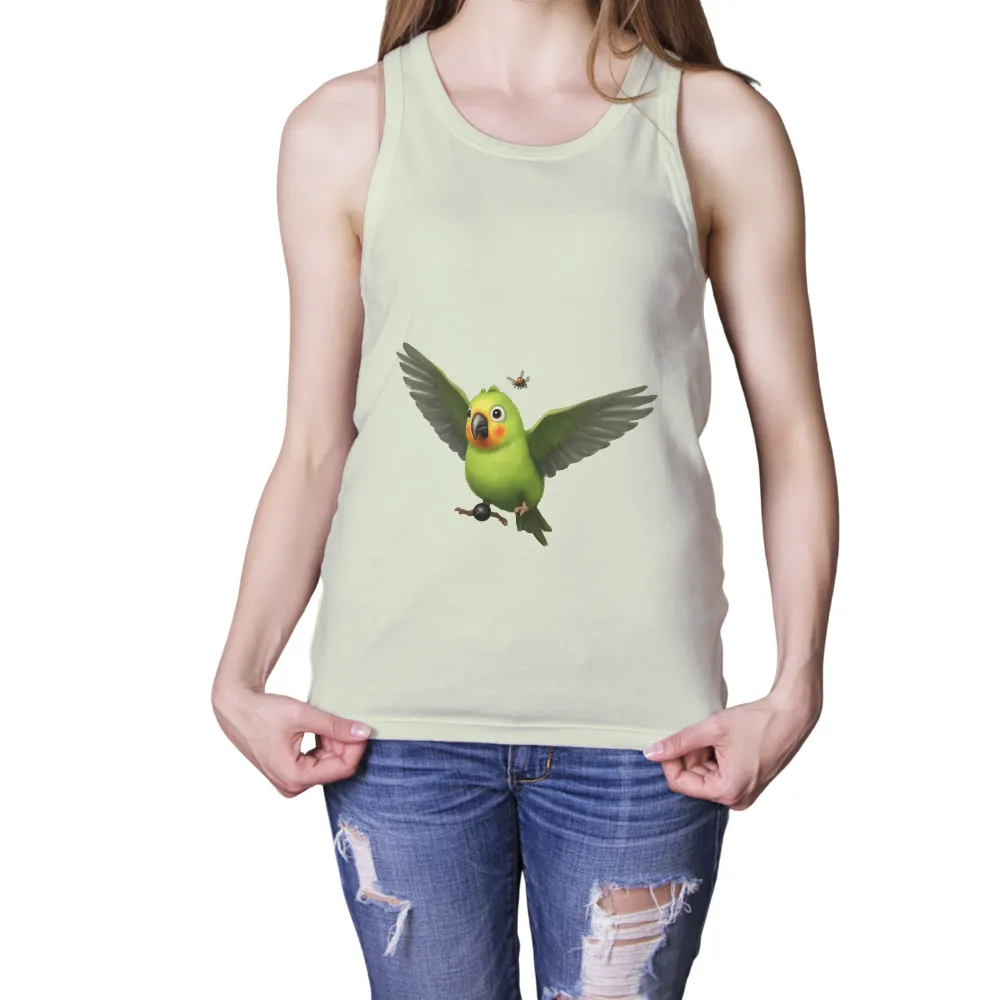 Custom Tee Shirts: Embrace Life's Simple Pleasures with a Playful Parrot Design|spread wings