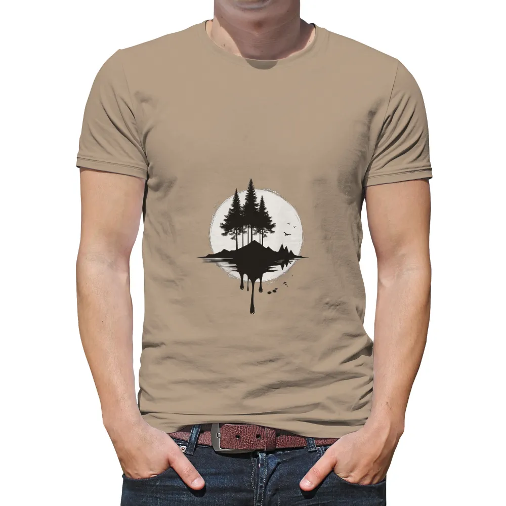 T-Shirt Printing: Nature's Reflection - Artistic Design|surreal hawaii shirt