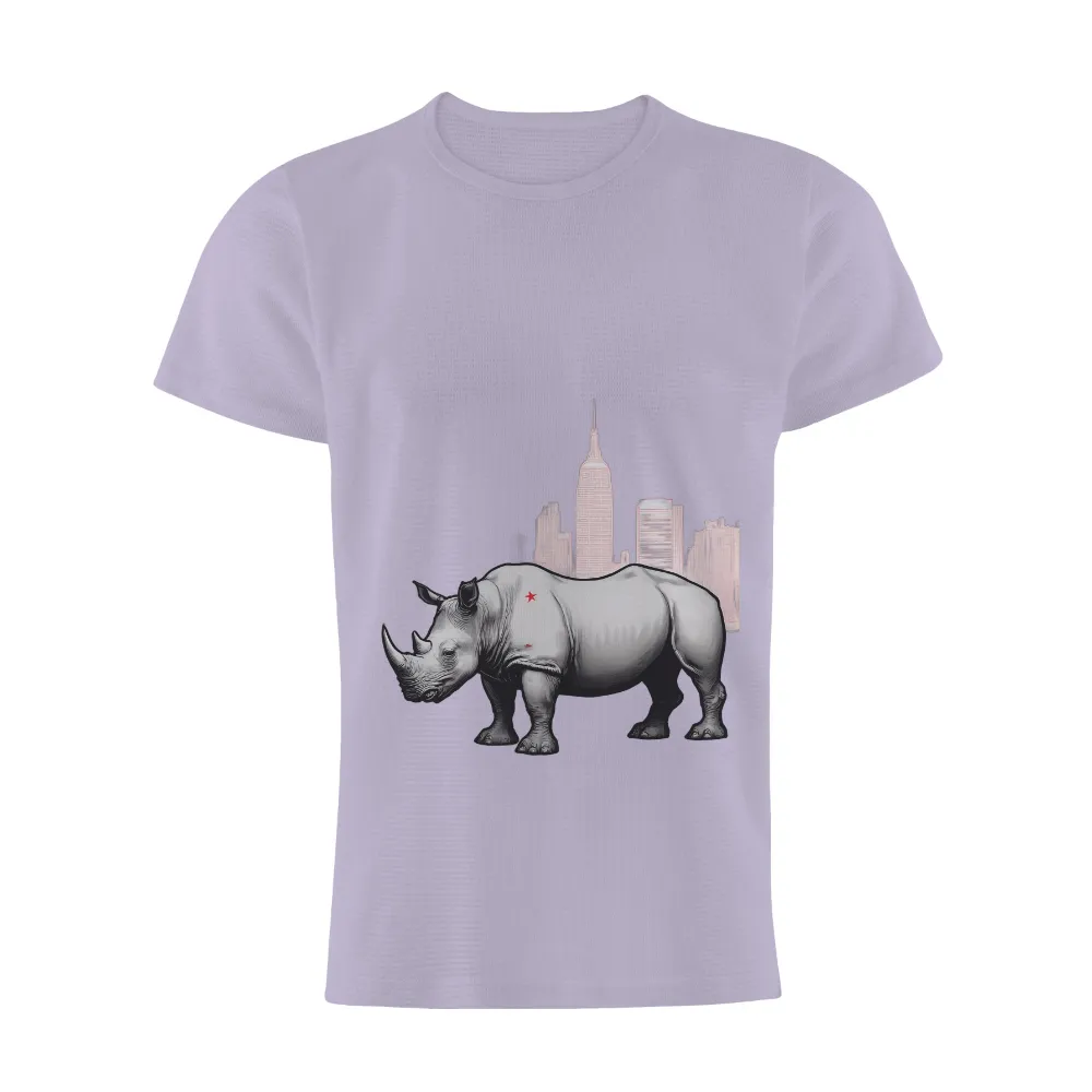 Rhino Cityscape Design: Blending Nature with Urban Strength|strength camp t shirt