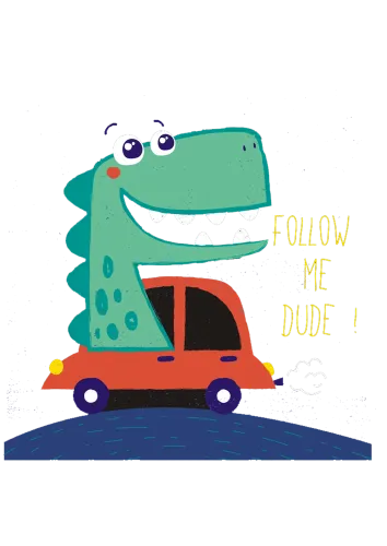 T-Shirts Design: Quirky Dino's Adventure Ride