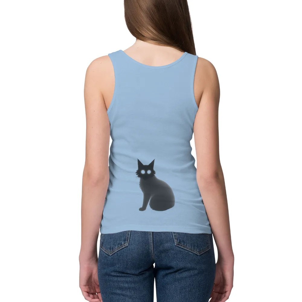 Custom Tee Shirts: Enigmatic Cat with Glowing Eyes| Keeper of secrets