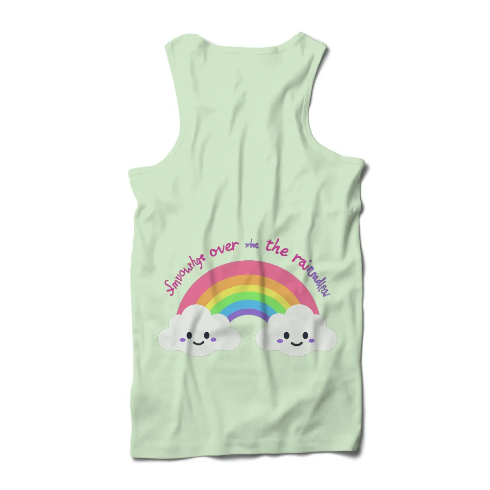 Custom T-Shirt Printing: Smile Under the Rainbow - Happiness and Joy|rainbow pride shirt womens