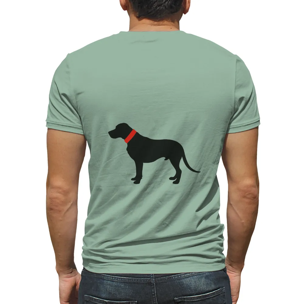 TShirt Printing: Bold Red Collar Dog Silhouette - Companionship and Loyalty|beer in dog years t shirt