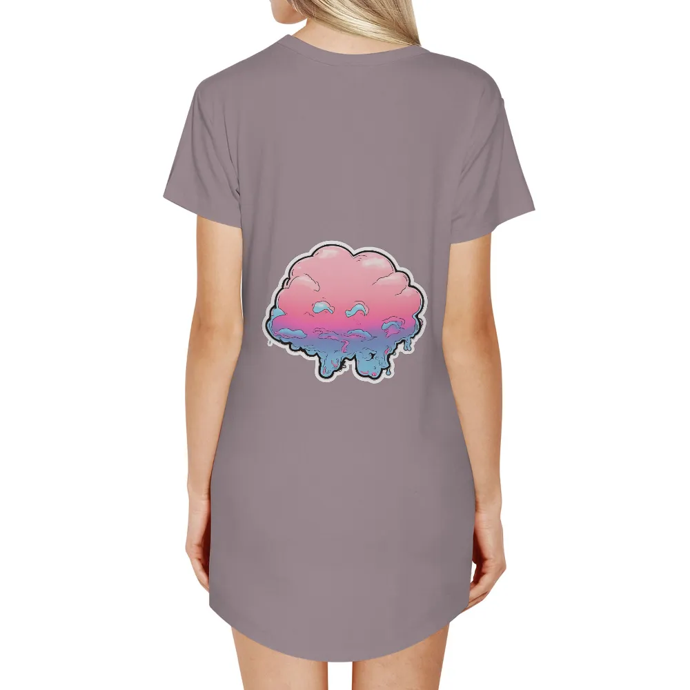 Whimsical Cotton Candy Cloud Graphic: A Nostalgic Blend of Art and Joy|cloud strife mcdonalds shirt