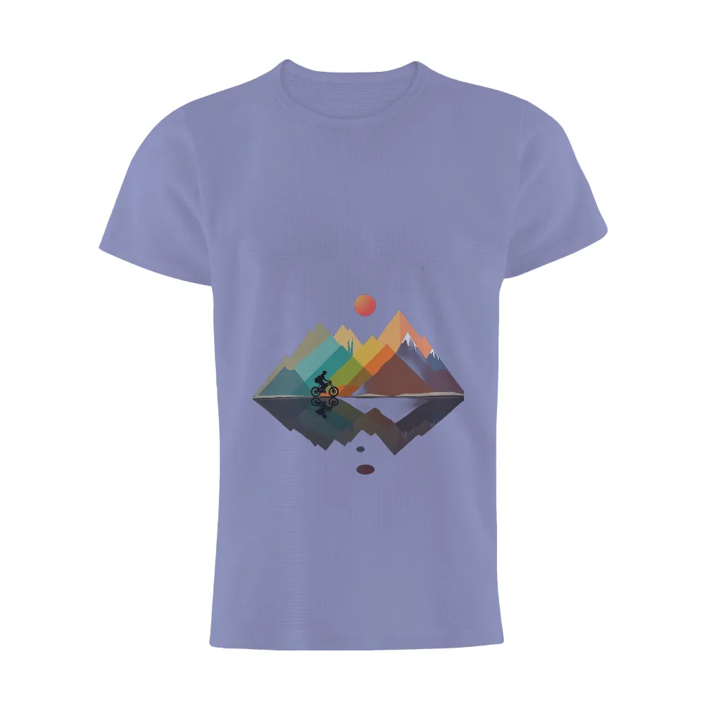 T-Shirts Design: Mountain Biking Adventure with Sunrise Reflection|freedom is essential t shirt