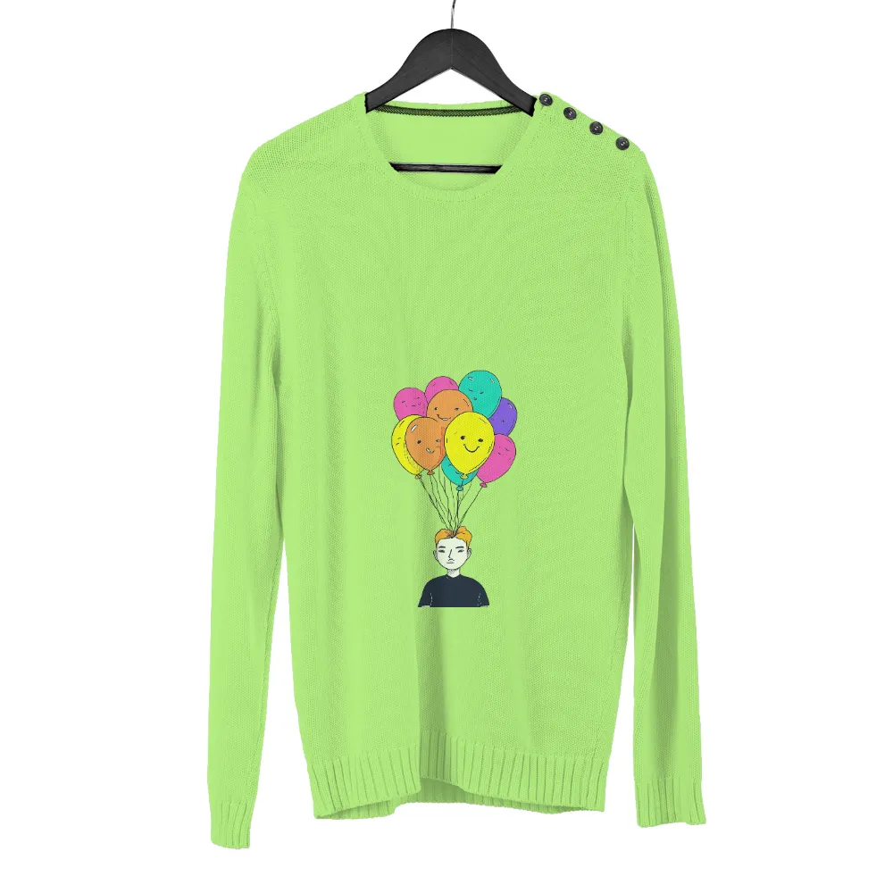 Graphic Tees: Embrace Your Emotions with Vibrant Balloons|Boy with colorful balloons