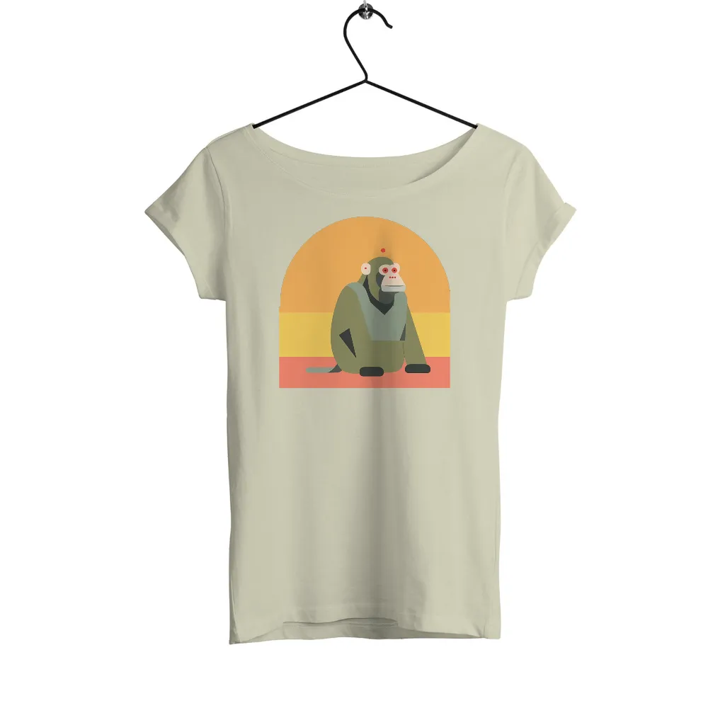 Shirts Graphic Tees: Max the Monkey - Artistic and Expressive Design|monkey in yellow shirt