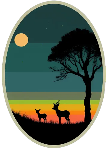 Shirts Graphic Tees: Deer Silhouette at Sunset