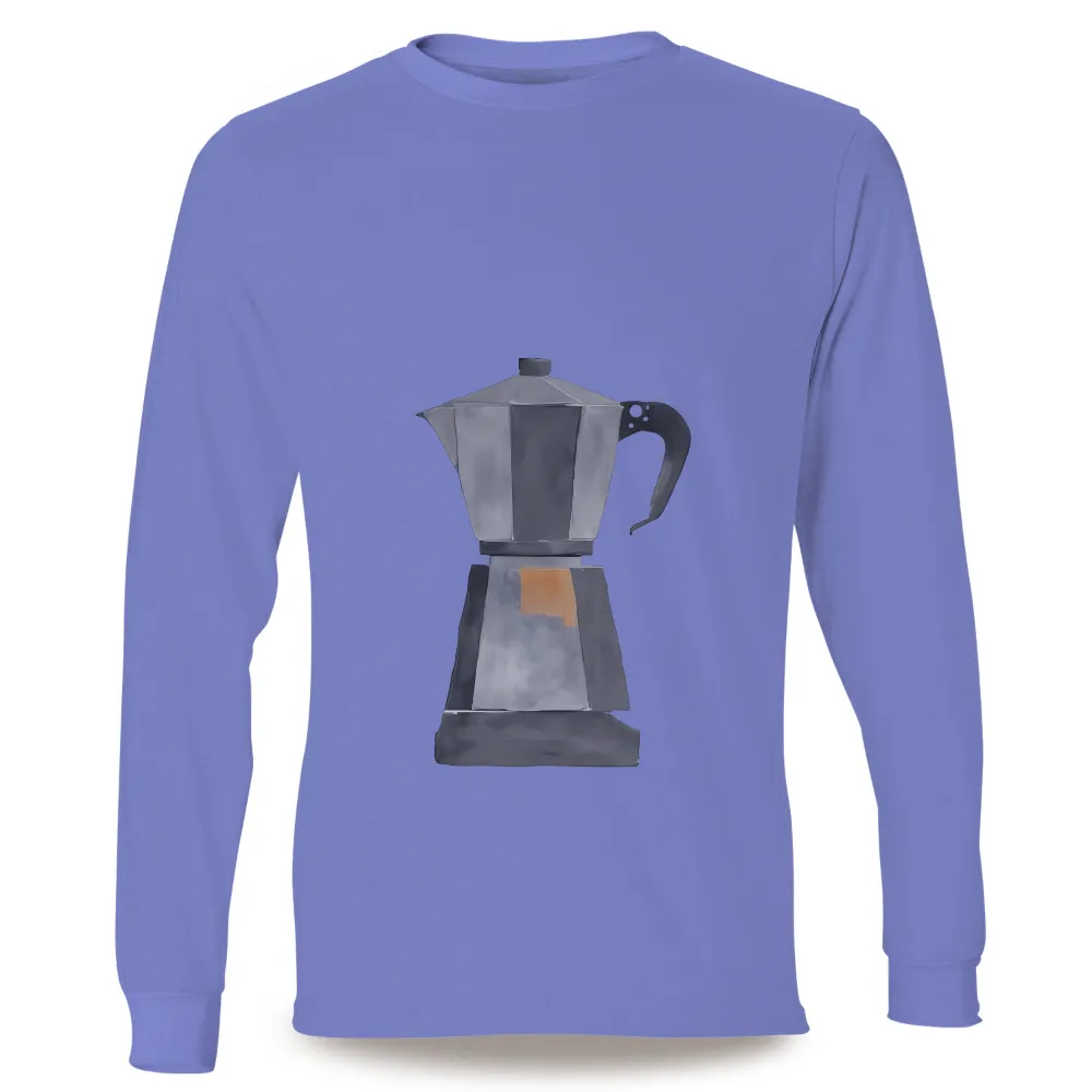 Tee Shirt Printing: Minimalist Moka Pot - Artistic Coffee Lover Design|valentine coffee shirt