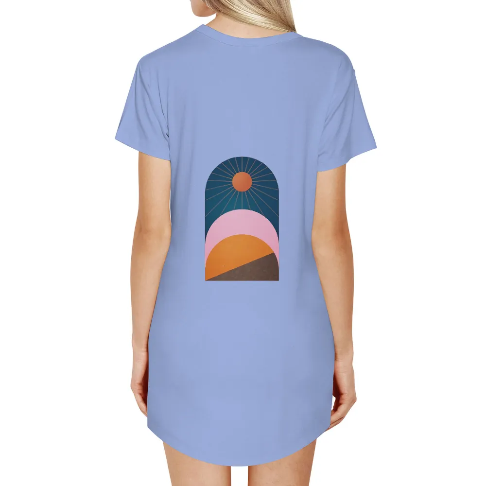 TShirt Design: Sunrise Arch - Nature's Tranquility|line t shirt design