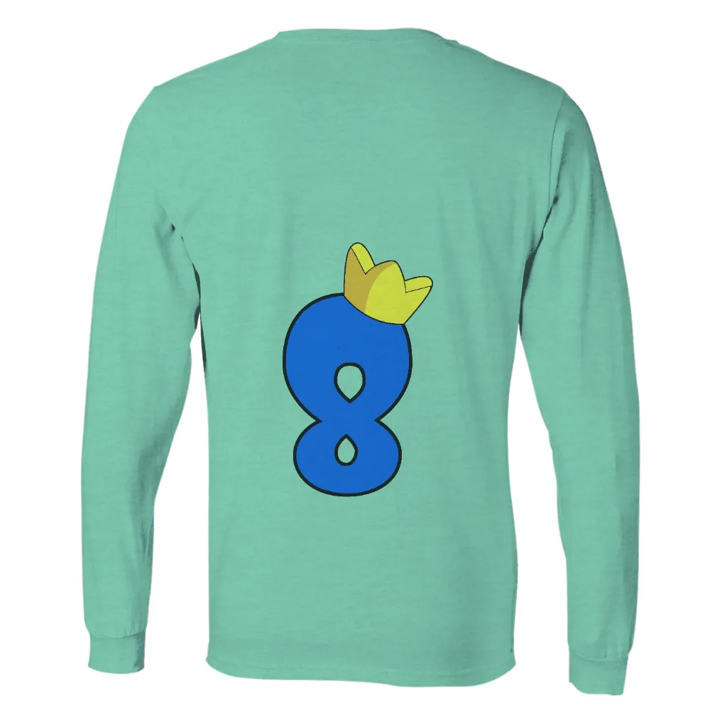 Tee Shirt Printing: Whimsical Number Eight with Crown - Ambition and Dreams|roblox lclc t shirt