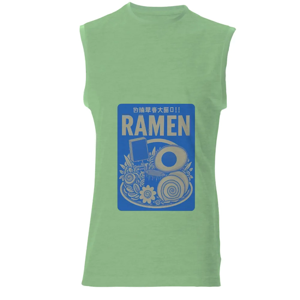 T-Shirts Design: Ramen Fusion - A Joyful Meal in Artistic Design| delicate garnishes