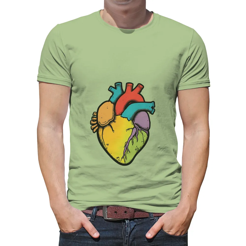 Custom T-Shirt Printing: Vibrant Heart - Expressing Emotions Through Art|roblox heart t shirt