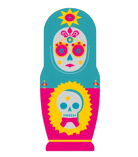 Cultural Fusion: Sugar Skull Matryoshka Art