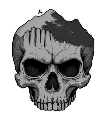 TShirt Design: Monochrome Skull with Hand - Artistic & Emotional