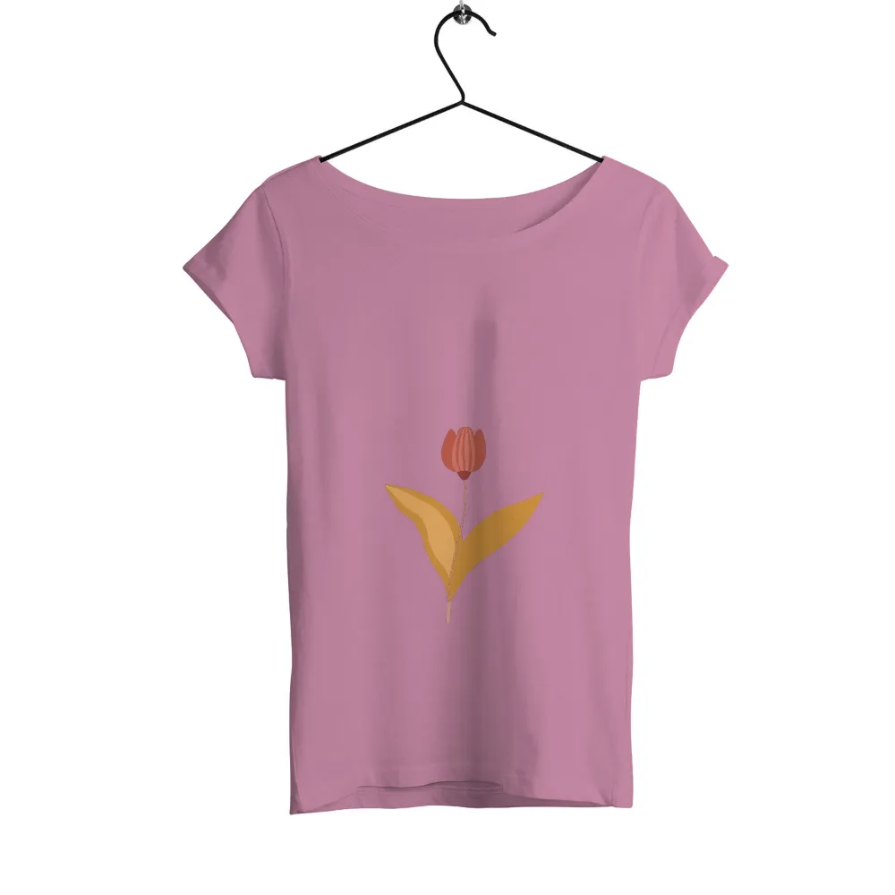 Custom T-Shirt Printing: Minimalist Tulip Design Symbolizing Hope and Resilience|spring t shirts for women