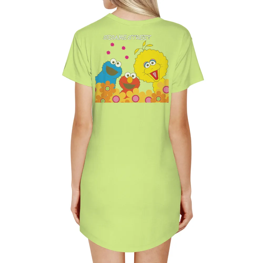 Graphic Tees: Sesame Street Friends in a Sea of Flowers|music art love happiness t shirt