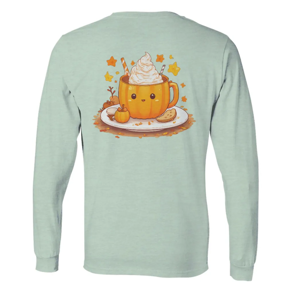 Pumpkin Spice Latte T-Shirts Design | Cozy Fall Vibes| Cookies next to the pumpkin spice latte mug