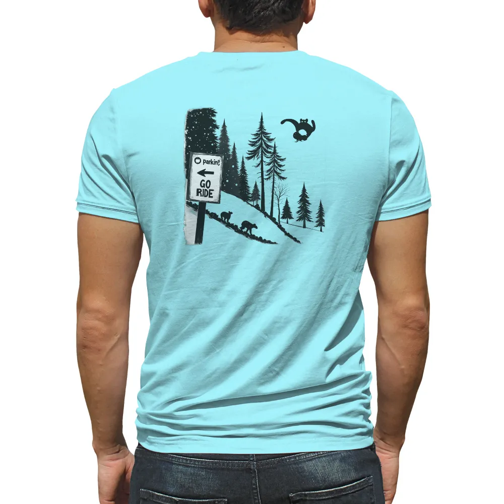 Shirts Graphic Tees: Go Ride - Adventure Awaits in the Moonlit Forest|playboy night out camp shirt