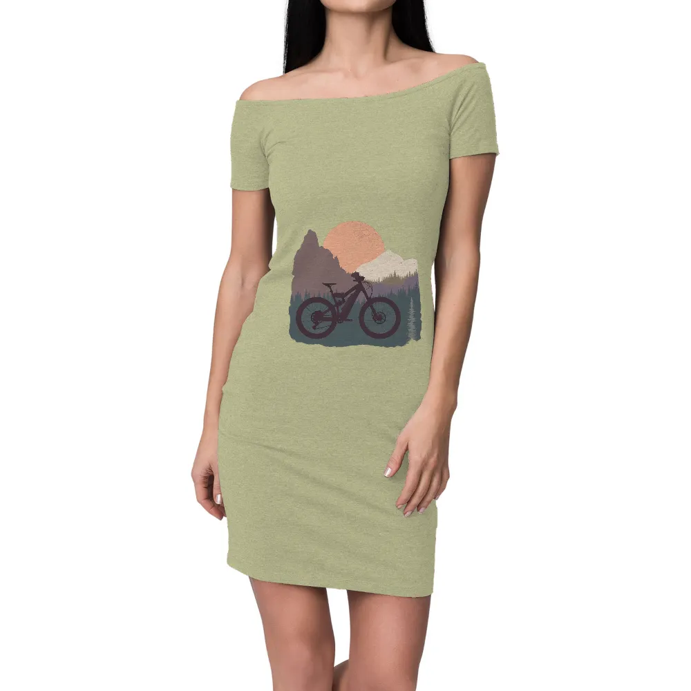 TShirt Design: Mountain Bike Adventure at Sunset|freedom graffiti