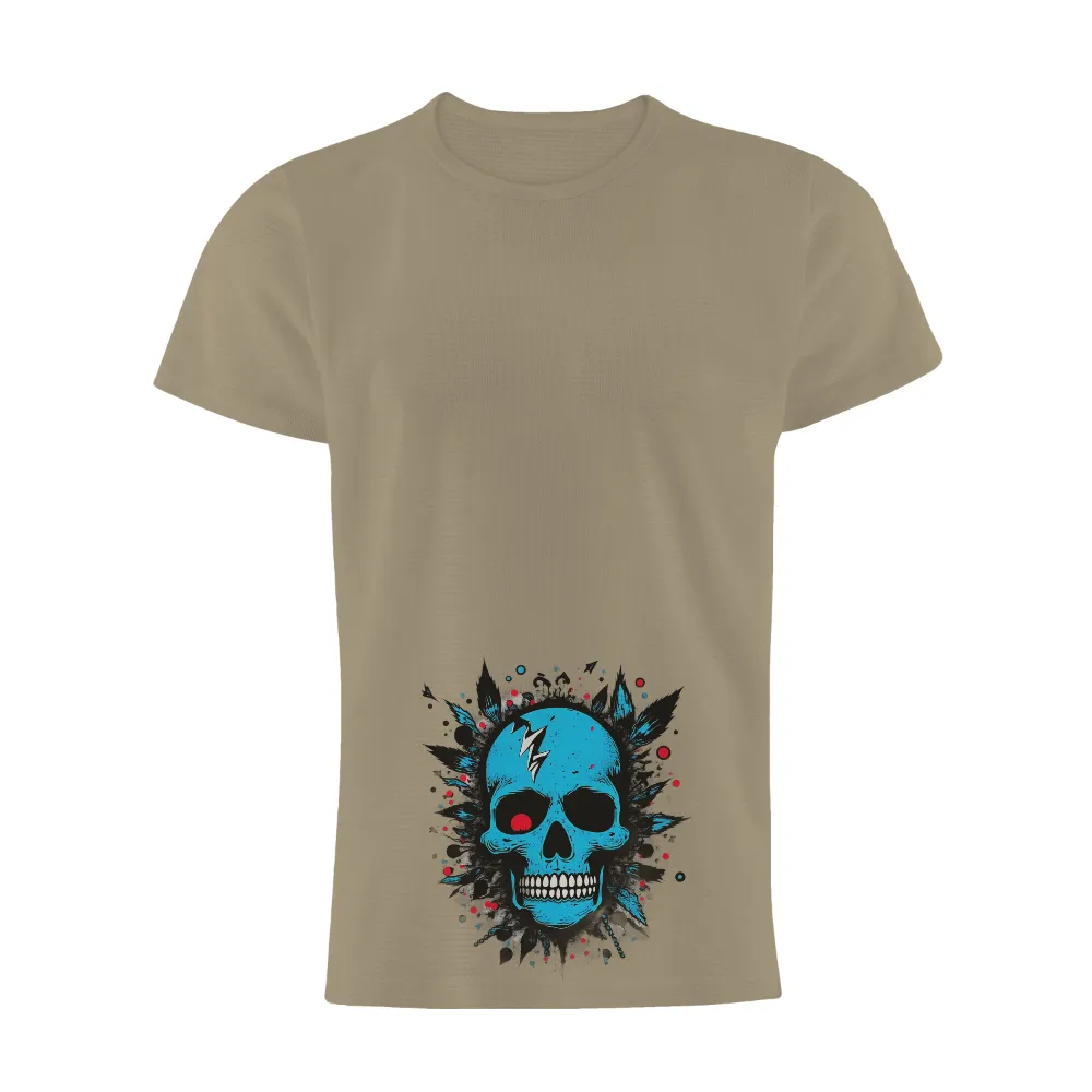 Graphic Tees: Bold Punk Rock Skull Design| Chaotic background