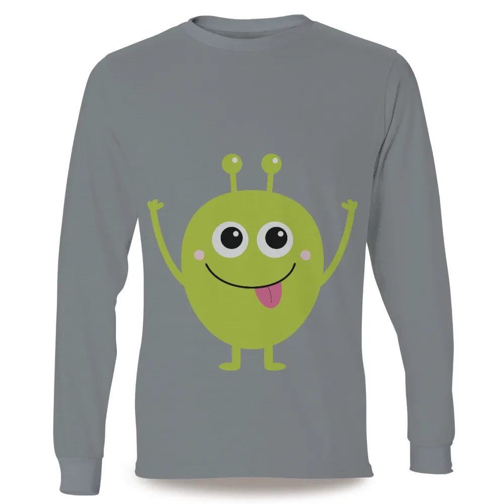 Custom T-Shirt Printing: Quirky Alien Fun|mens black and neon green shirt