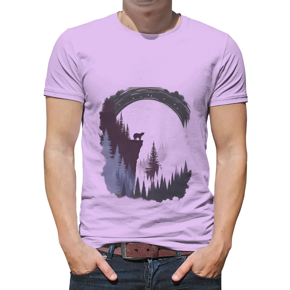 TShirt Printing: Bear in the Starry Night Forest|mama bear rainbow shirt