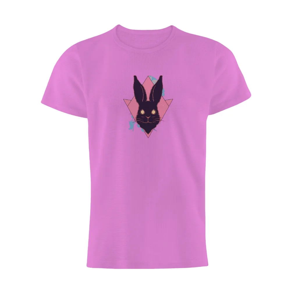 T-Shirts Custom: Black Rabbit Guardian | Artistic Designs| blue splashes