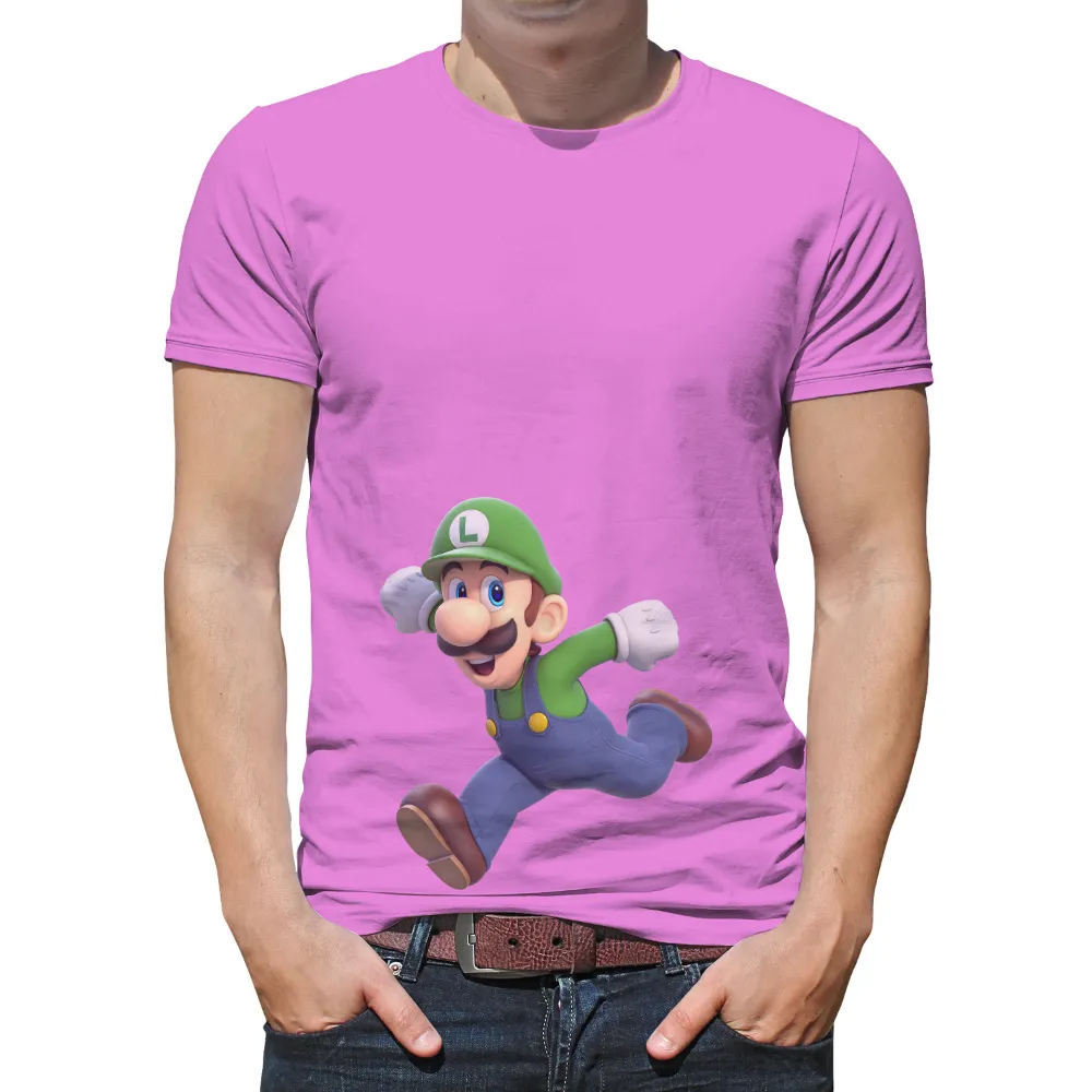 T-Shirts Pattern: Luigi's Adventure - Gaming Icon|men's art cotton colorful printed loose casual shirts