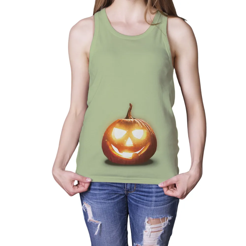 Custom T-Shirt Printing: Spooky Glow Jack-O-Lantern for Halloween|halloween t shirts for pregnant moms