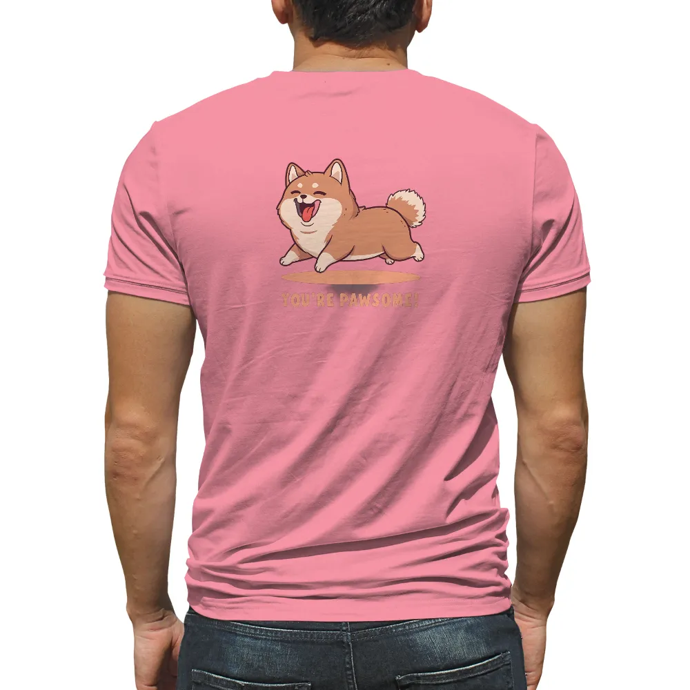 Tee Shirts Printed: You're Pawsome! - Cheerful Shiba Inu Design|bee positive t shirt