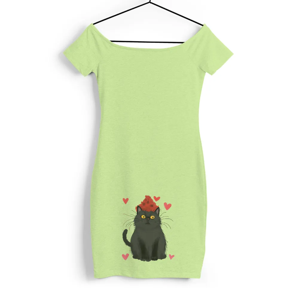 Shirts Graphic Tees: Luna's Whimsical Love Hat|peace love santa shirt