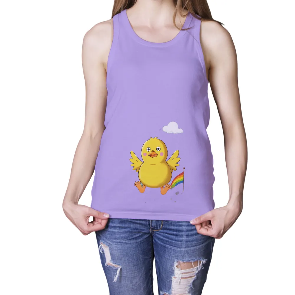 Tee Shirt Printing: Spread Joy with Ducky and Rainbow Flag|rainbow tie dye shirt pattern