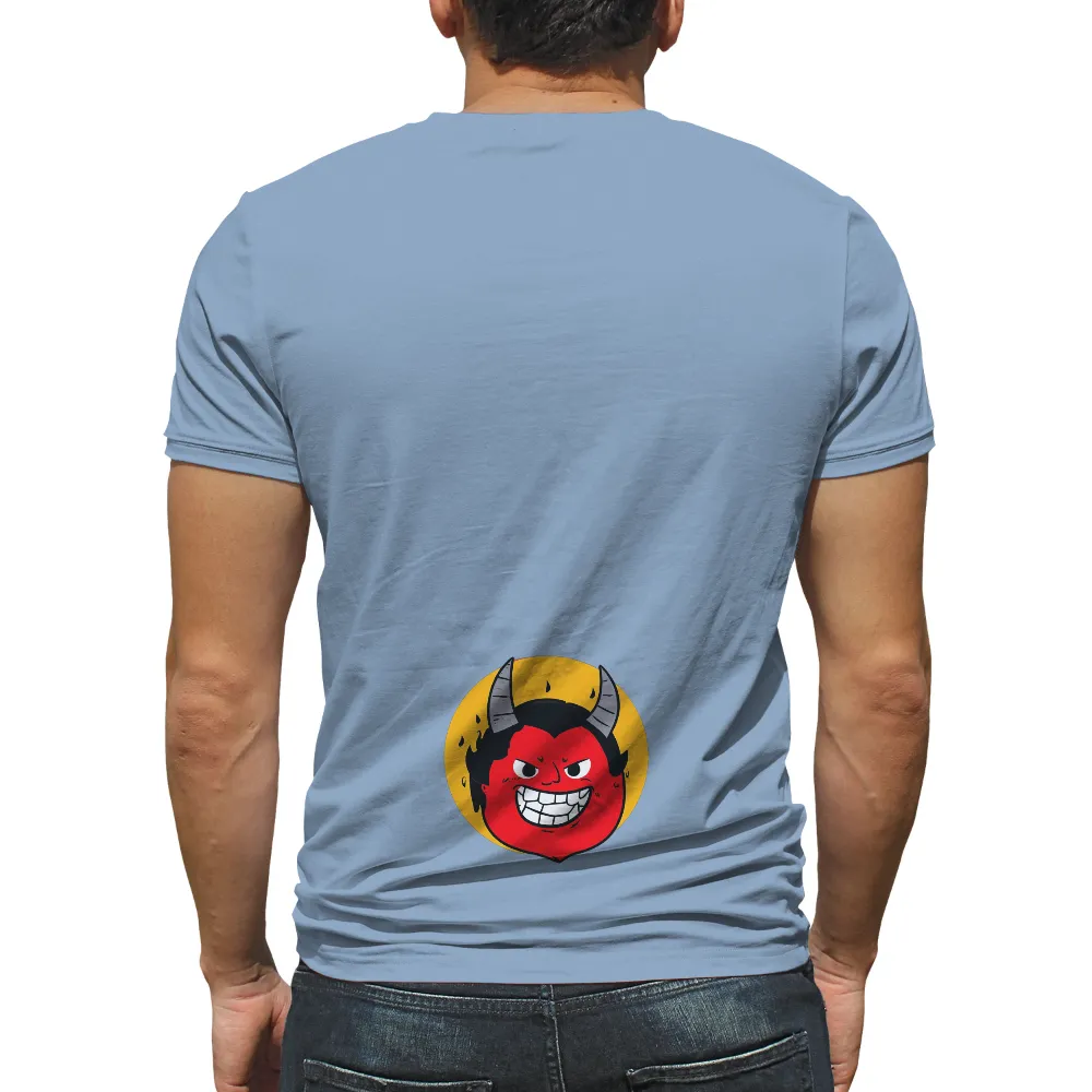 Tee Shirt Printing: Vintage Cartoon Devil Grinning with Mischief|black cartoon friends shirt