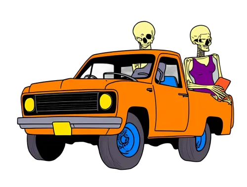 Shirts Graphic Tees: Eternal Journey Skeleton Road Trip