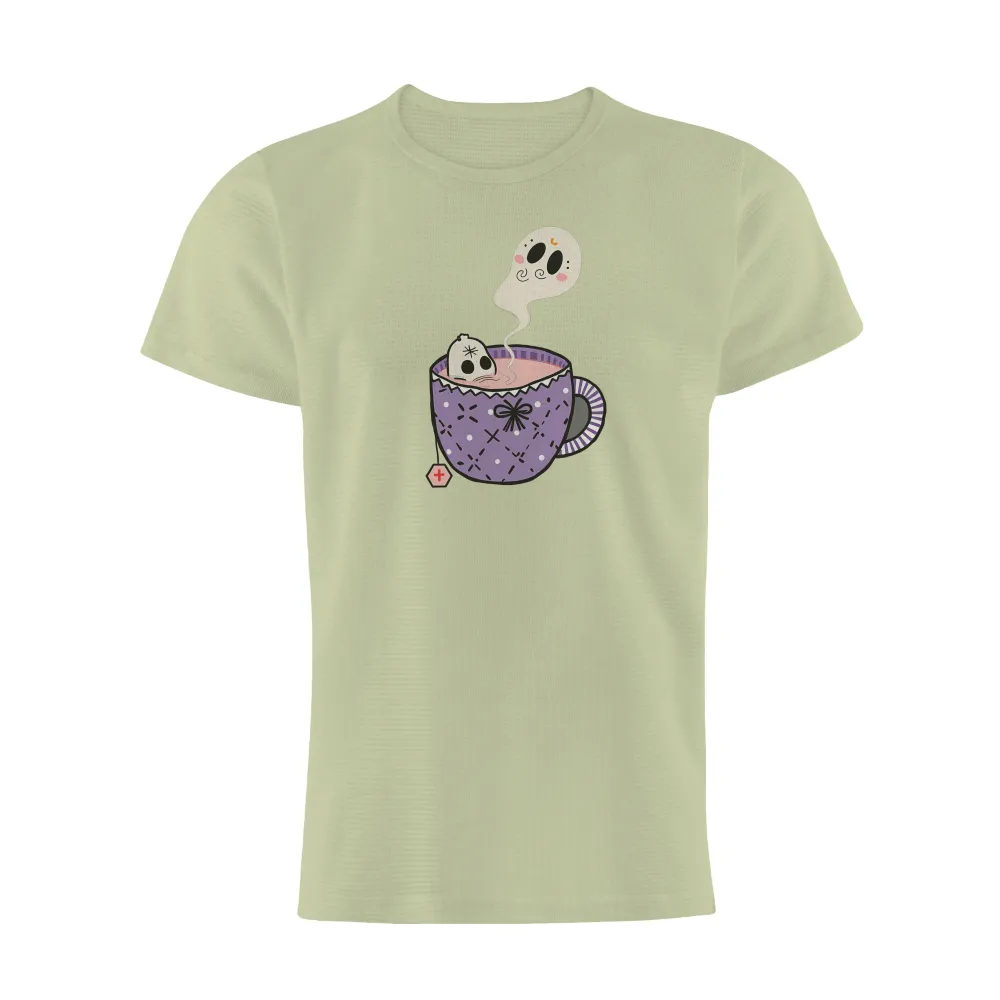 T-Shirts Custom: Whimsical Ghost Tea Party| playful patterns