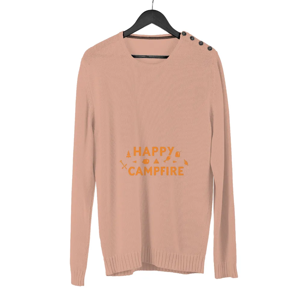 Custom Print: Happy Campfire - Celebrate Outdoor Adventures|back that thang up camping shirt