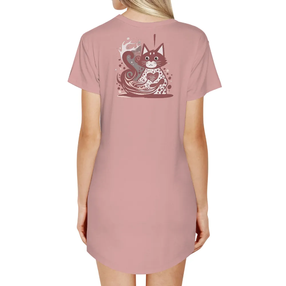 Customized Tee Shirts: Heart of Joy Magical Cat|love valentine shirt