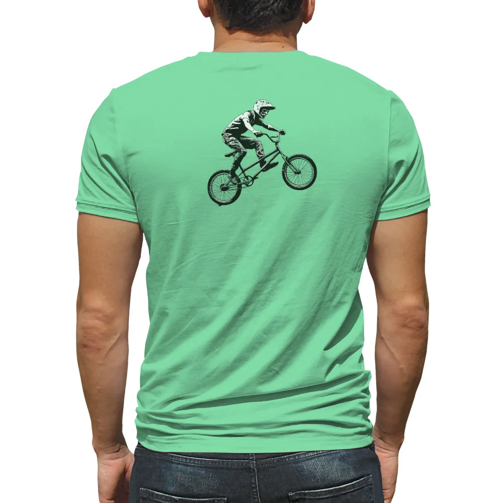 T-Shirt Printing: BMX Night Adventure with Skull Helmet|glow in the dark t shirts full sleeve