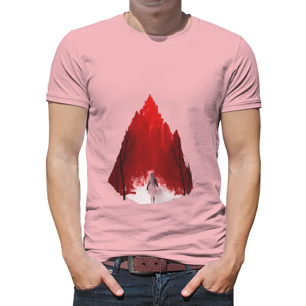 Tee Shirt Printing: Journey into the Unknown with Red Crystals|Red crystals glowing in the night