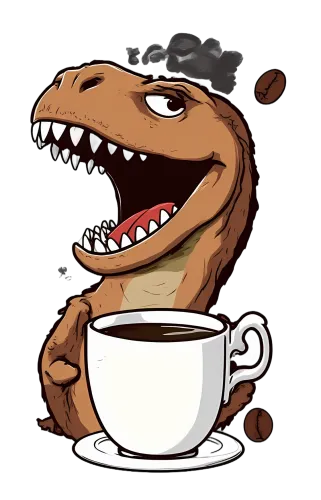 T-Shirts Design: Dinosaur Coffee Lover