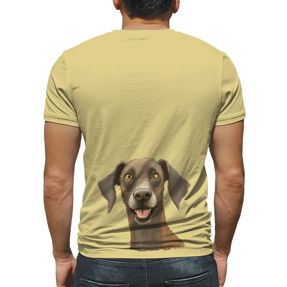 Custom Tee Shirts: Joyful Dog Design | Happy Pet Owner| expressive eyes