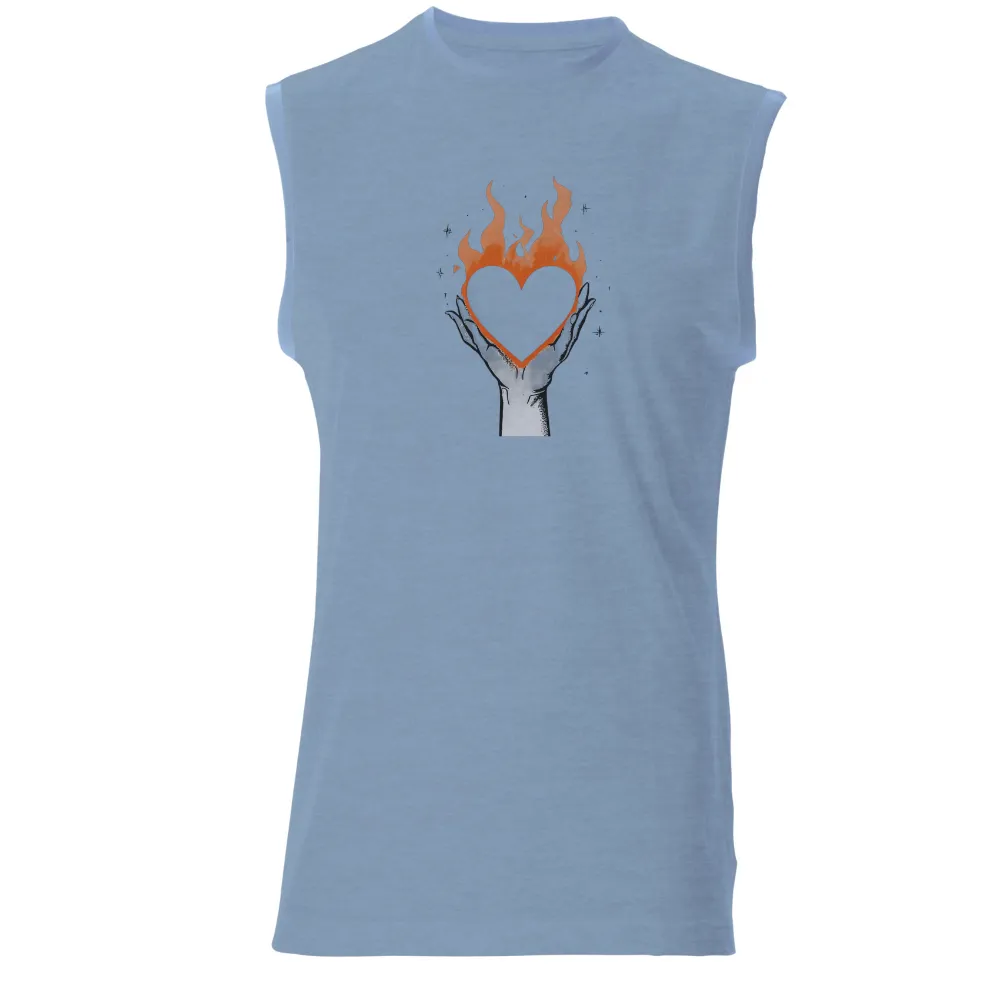 Tee Shirt Printing: Burning Heart - Artistic Design|collar t shirt design maker