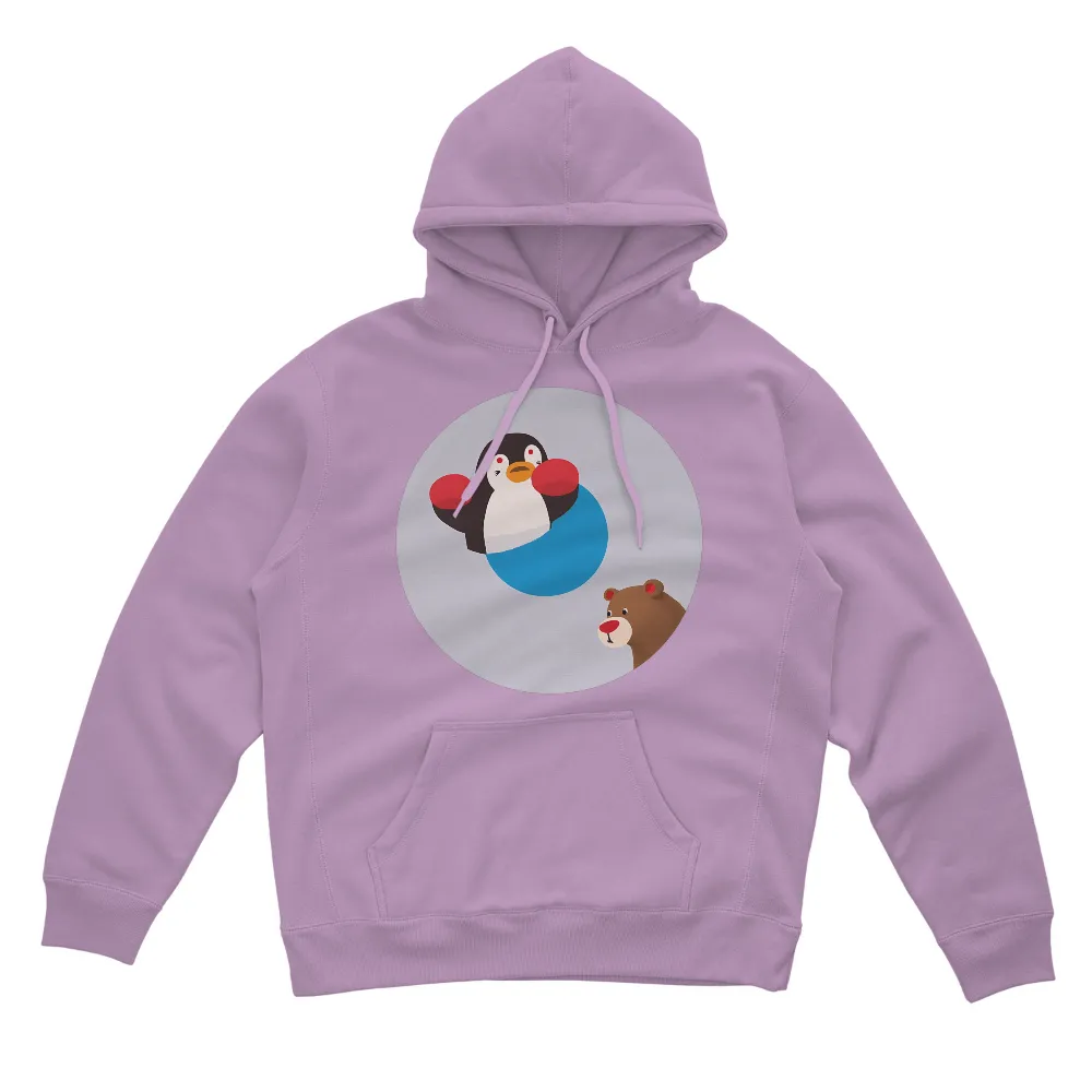 Custom Tee Shirts: Boxing Penguin and Supportive Bear - Sports Friendship Design|guayabera shirt animal crossing