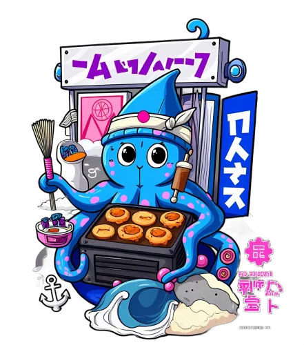 Tee Shirt Printing: Takoyaki Master - Anime T-Shirt Design